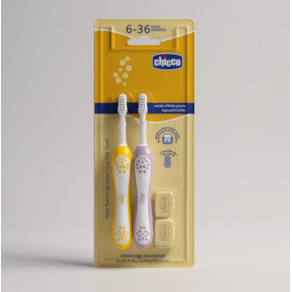 Chicco Escova Primeiros Dentes 6-36M - Pack 2 unidades